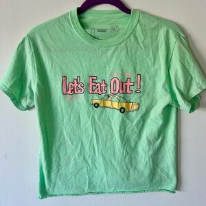 “Let's Eat Out” Illegal Civilization Green Crop Top